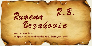 Rumena Brzaković vizit kartica